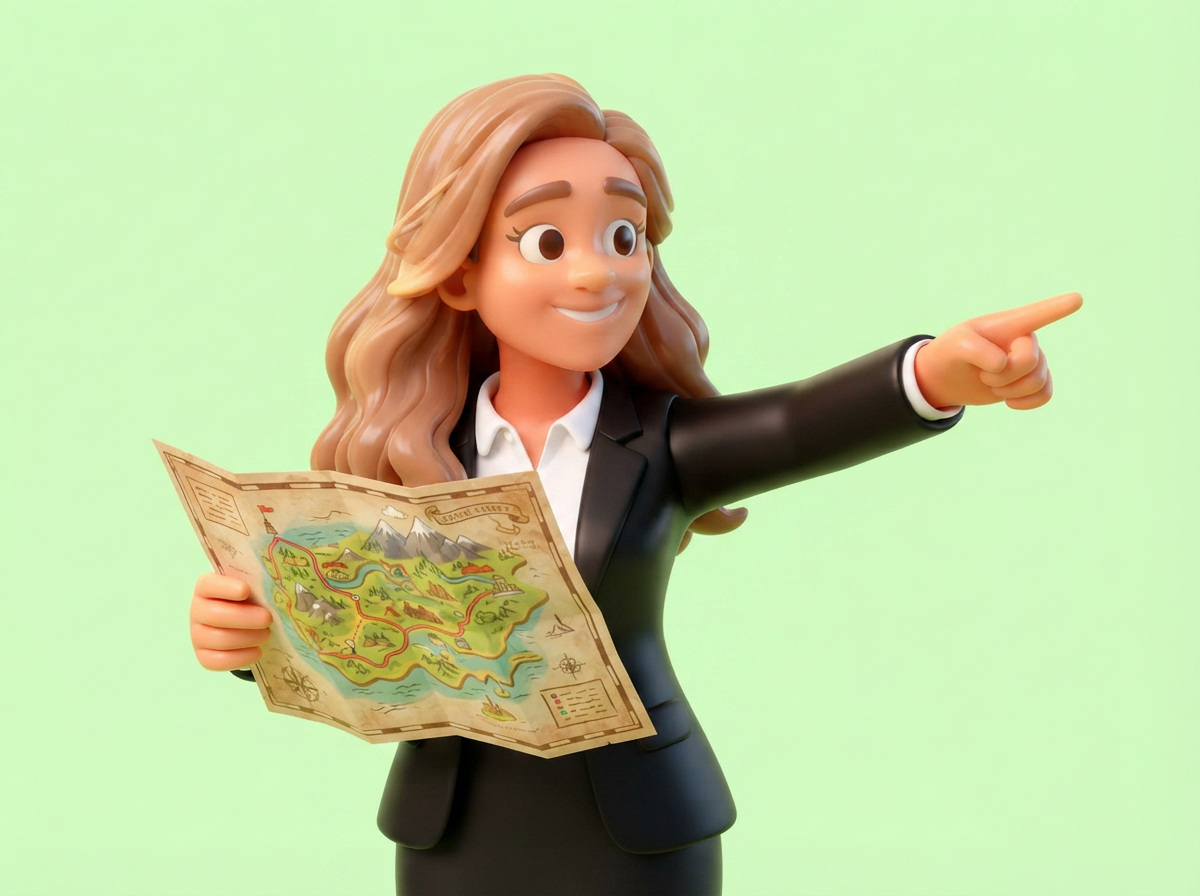 An adviser pointing the way with a map